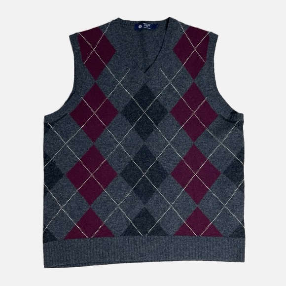 J. Crew Men’s Vest Large Gray Maroon - Picture 1 of 5